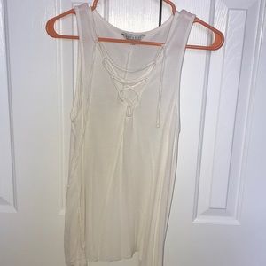AE soft & sexy white lace up tank